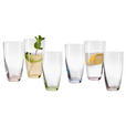 GLÄSERSET Viva Colori 6-teilig  - Blau/Gelb, Basics, Glas (350ml) - Novel