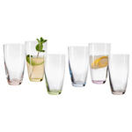 GLÄSERSET Viva Colori 6-teilig  - Blau/Gelb, Basics, Glas (350ml) - Novel