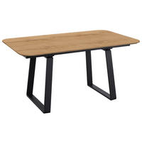 ESSTISCH in Metall, Holzwerkstoff 160/95/76 cm   - Eichefarben/Schwarz, Basics, Holzwerkstoff/Metall (160/95/76cm) - Celina Home