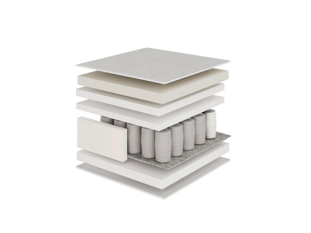 BOXSPRINGMATRATZE PURE H3, 140/200 cm, Höhe ca.:  - Weiß, Basics, Textil (140/200cm) - Livetastic