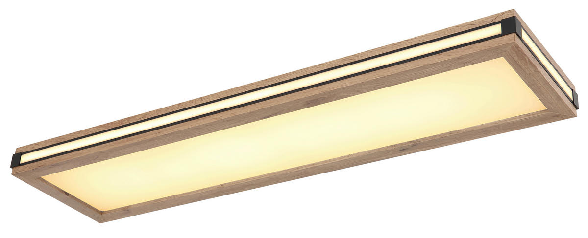 LED MENNYEZETI LÁMPA - sötétbarna/fekete, Konventionell, műanyag/faalapú anyag (80/20/7,5cm) - Globo