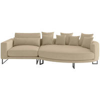 BIGSOFA Natalia Webstoff Beige  - Beige/Schwarz, Design, Textil/Metall (150/283cm) - Livetastic