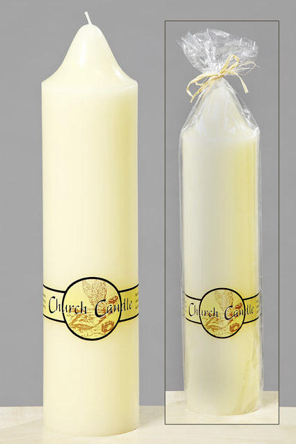 ALTARKERZE - Creme, KONVENTIONELL, Paraffin (9/38cm)