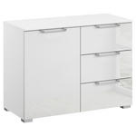 KOMMODE  in 80/61/42 cm  - Klar/Silberfarben, Design, Glas/Holzwerkstoff (80/61/42cm) - Novel