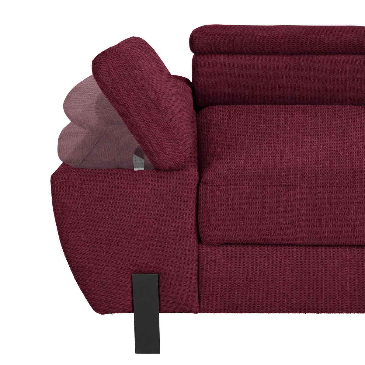 HÖRNSOFFA i vävt tyg bordeaux  - bordeaux/svart, Modern, metall/trämaterial (277/90/189cm) - MID.YOU