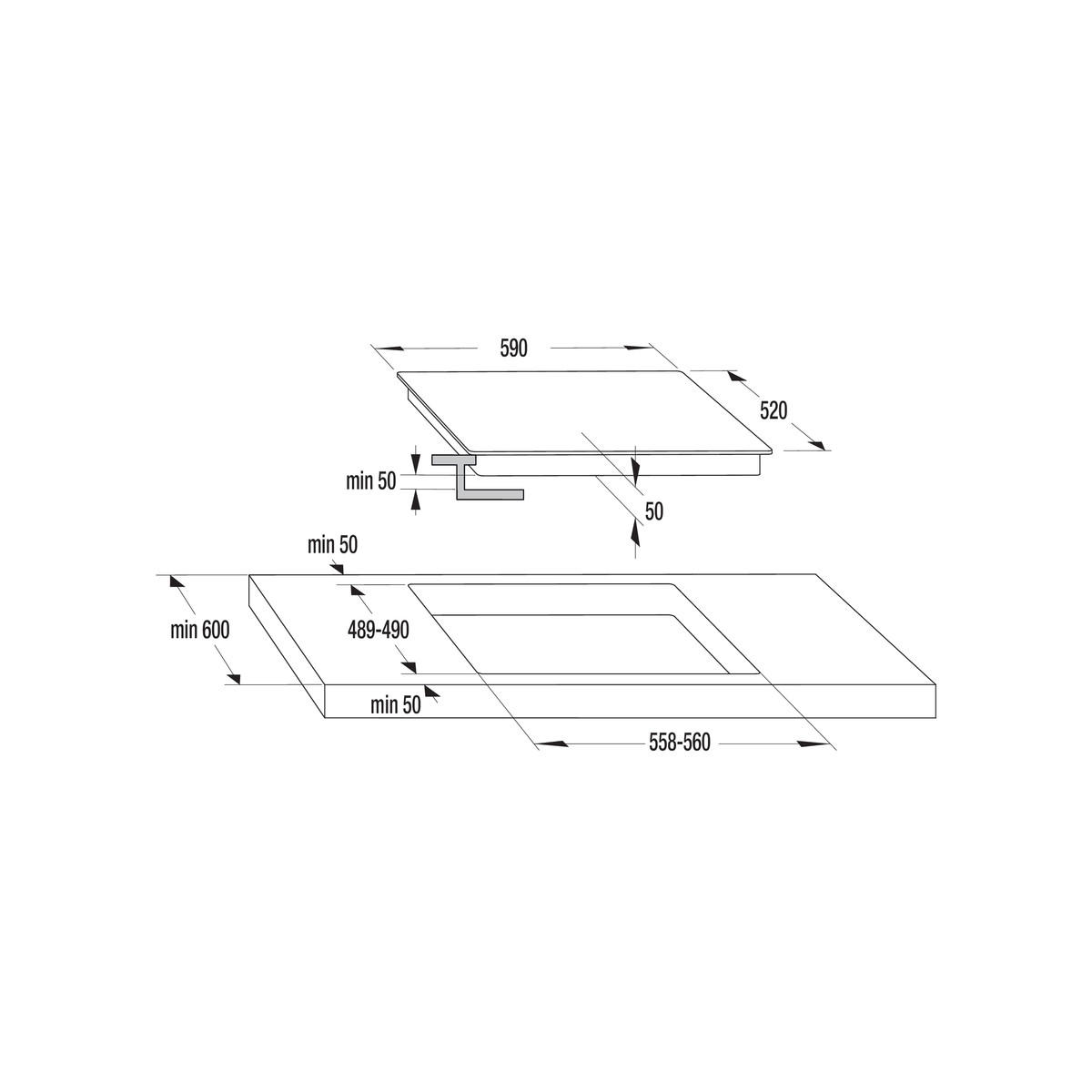 HERDSET BCA6715AO1BK+ECDA643SC  - Schwarz, Trend, Metall (59,5/59,5/53cm) - Gorenje