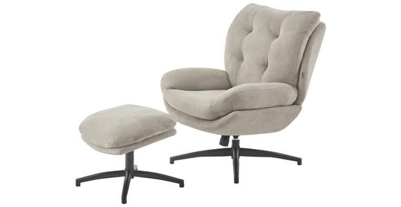 RELAXSESSELSET in Metall, Textil Schwarz, Taupe  - Taupe/Schwarz, Design, Textil/Metall (75/97/88cm) - Carryhome