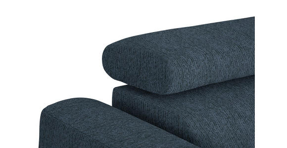 ECKSOFA in Webstoff Blau 280/205 cm - Blau/Schwarz, Design, Textil/Metall (280/205cm) - Xora