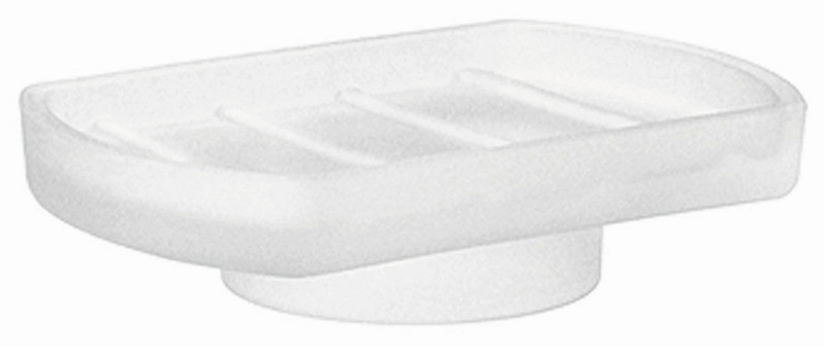 MISKA NA MYDLO biela - biela, Basics, sklo (12/2,5/8cm)