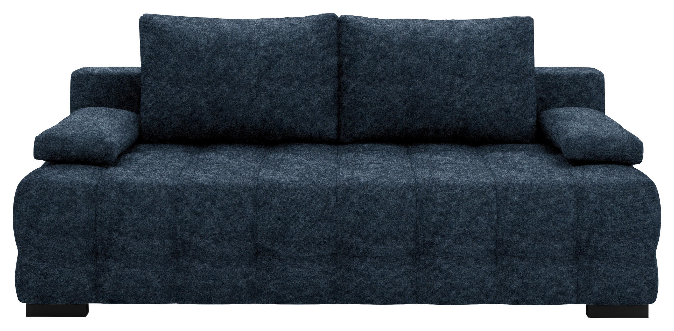 SCHLAFSOFA in Velours Dunkelblau  - Schwarz/Dunkelblau, KONVENTIONELL, Kunststoff/Textil (209/96/100cm) - Stylife