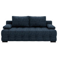 SCHLAFSOFA in Velours Dunkelblau  - Schwarz/Dunkelblau, KONVENTIONELL, Kunststoff/Textil (209/96/100cm) - Stylife