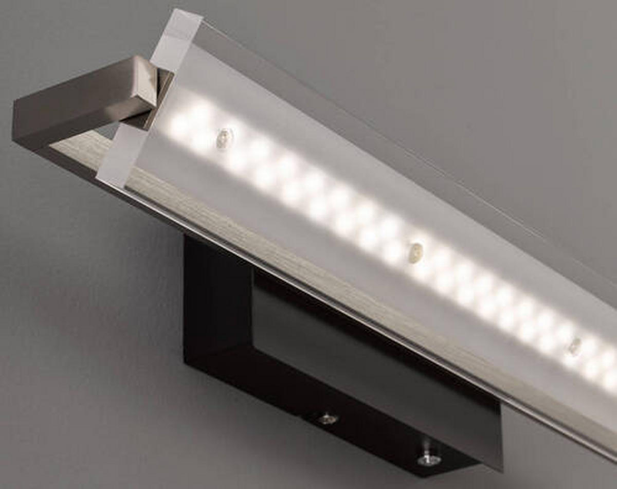 LED-WANDLEUCHTE Paros   - Schwarz/Nickelfarben, Design, Kunststoff/Metall (8/35/12cm) - Fischer & Honsel