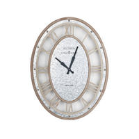WANDUHR SOPHIA Silberfarben, Hellbraun  - Hellbraun/Silberfarben, Design, Holzwerkstoff/Metall (60/8/80cm)