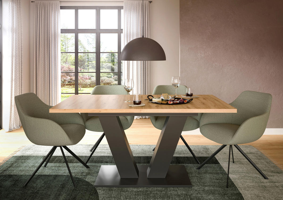 RAZTEGLJIVA MIZA,  - Trend, leseni material (150-190/90/75cm)