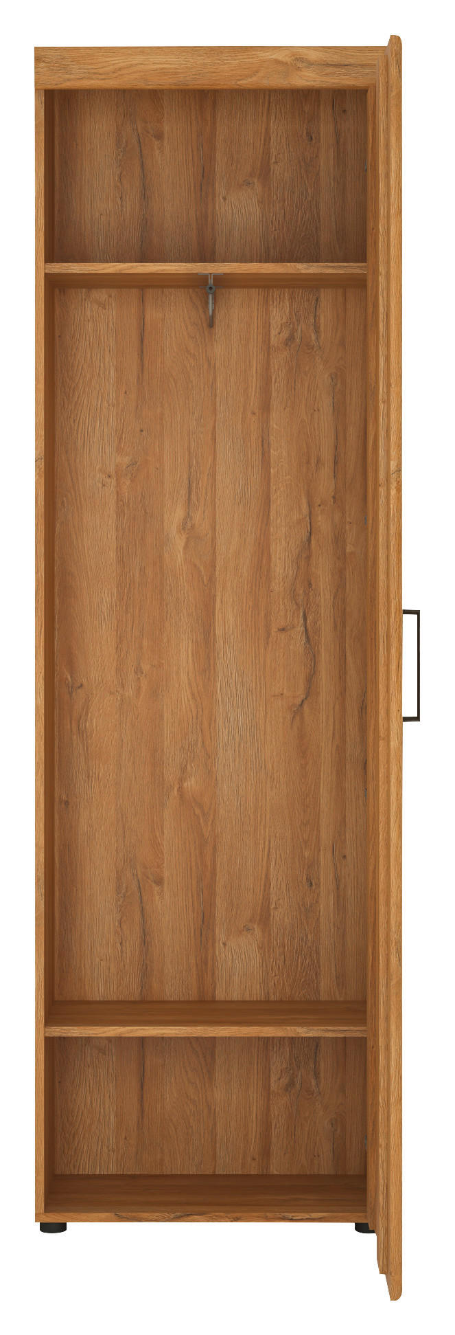 GARDEROBNA OMARA barve hrasta - barve kroma/barve hrasta, Konvencionalno, umetna masa/leseni material (58/195/37,4cm) - Venda