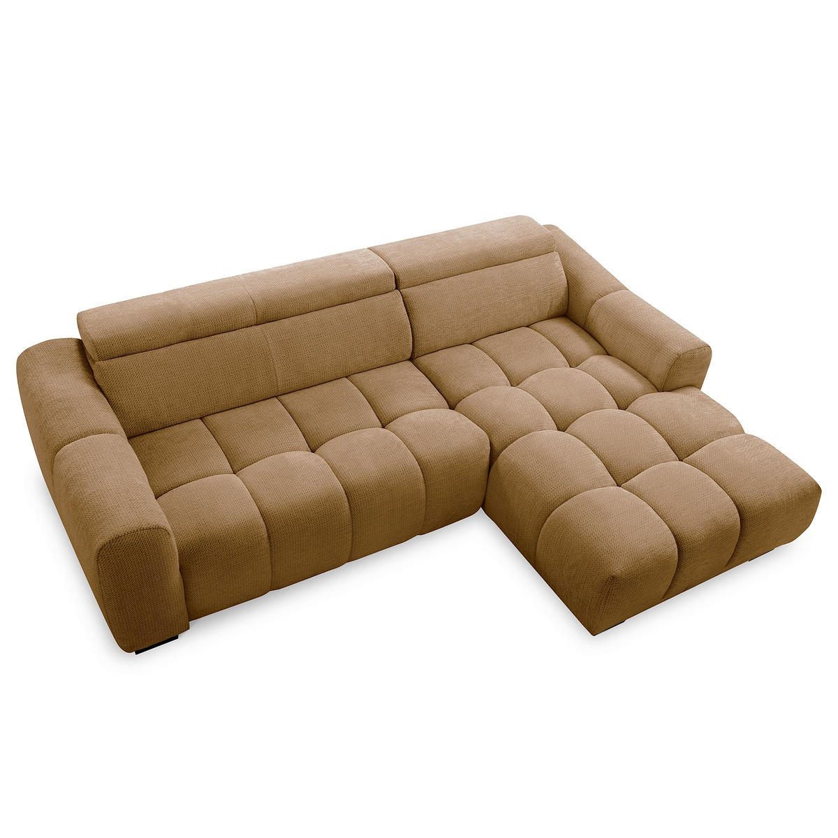 ECKSOFA  Webstoff Rostfarben  - Rostfarben/Schwarz, Design, Kunststoff/Textil (274/177cm) - Livetastic