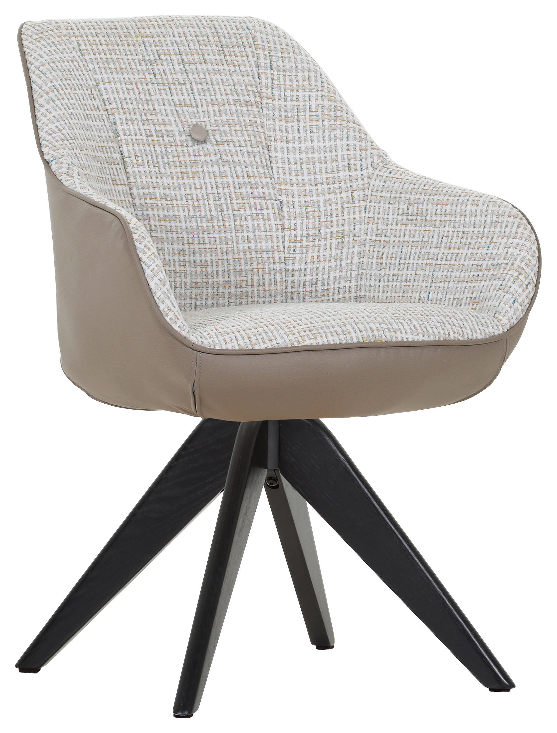 ARMLEHNSTUHL  in Chenille, Lederlook  - Taupe/Beige, MODERN, Holz/Textil (60/83/65cm) - Novel