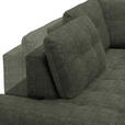 ECKSOFA in Flachgewebe, Leinenoptik Grün  208/247 cm  - Schwarz/Grün, Design, Textil/Metall (208/247cm) - Xora