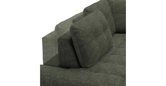 ECKSOFA in Flachgewebe, Leinenoptik Grün  208/247 cm  - Schwarz/Grün, Design, Textil/Metall (208/247cm) - Xora