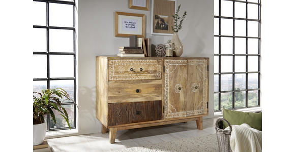 KOMMODE in 115/80/35 cm - Naturfarben/Braun, Trend, Holz/Metall (115/80/35cm) - Landscape