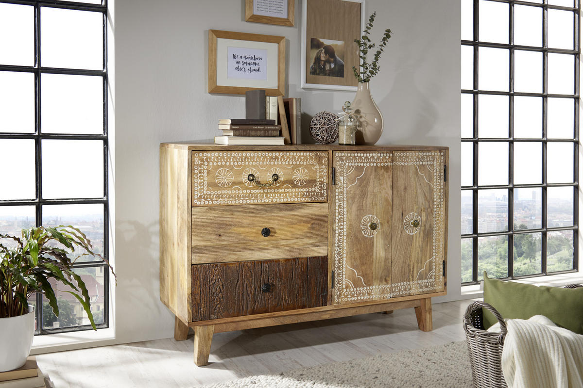 KOMMODE  in 115/80/35 cm  - Naturfarben/Braun, Trend, Holz/Metall (115/80/35cm) - Landscape