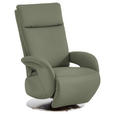 RELAXSESSEL in Leder Grün  - Edelstahlfarben/Grün, Design, Leder/Metall (70/108/80cm) - Cantus