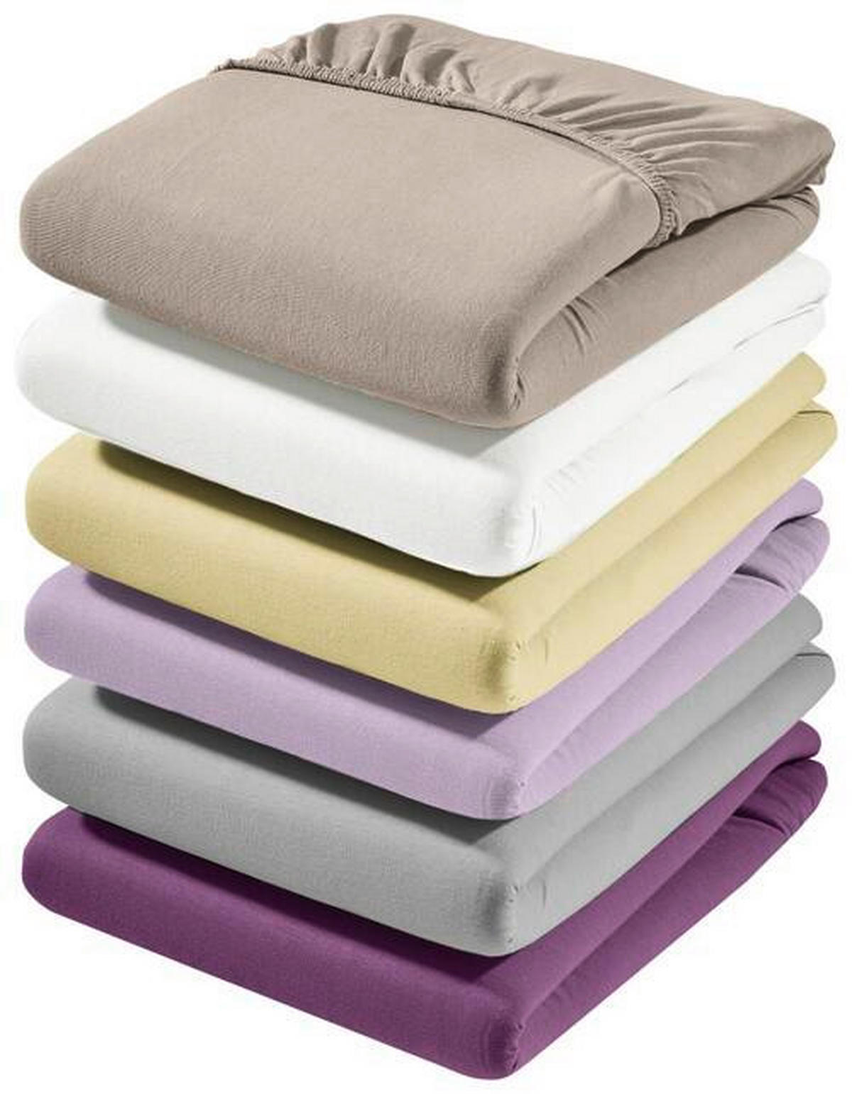 SPANNBETTTUCH Zwirn-Jersey  - Beige, Basics, Textil (100/200cm) - Estella