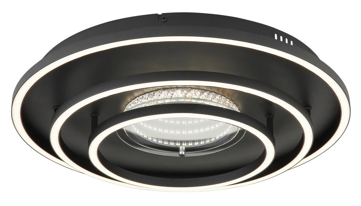 LED-DECKENLEUCHTE 72,2/51,7/10 cm   - Schwarz/Weiß, Design, Kunststoff/Metall (72,2/51,7/10cm) - Globo