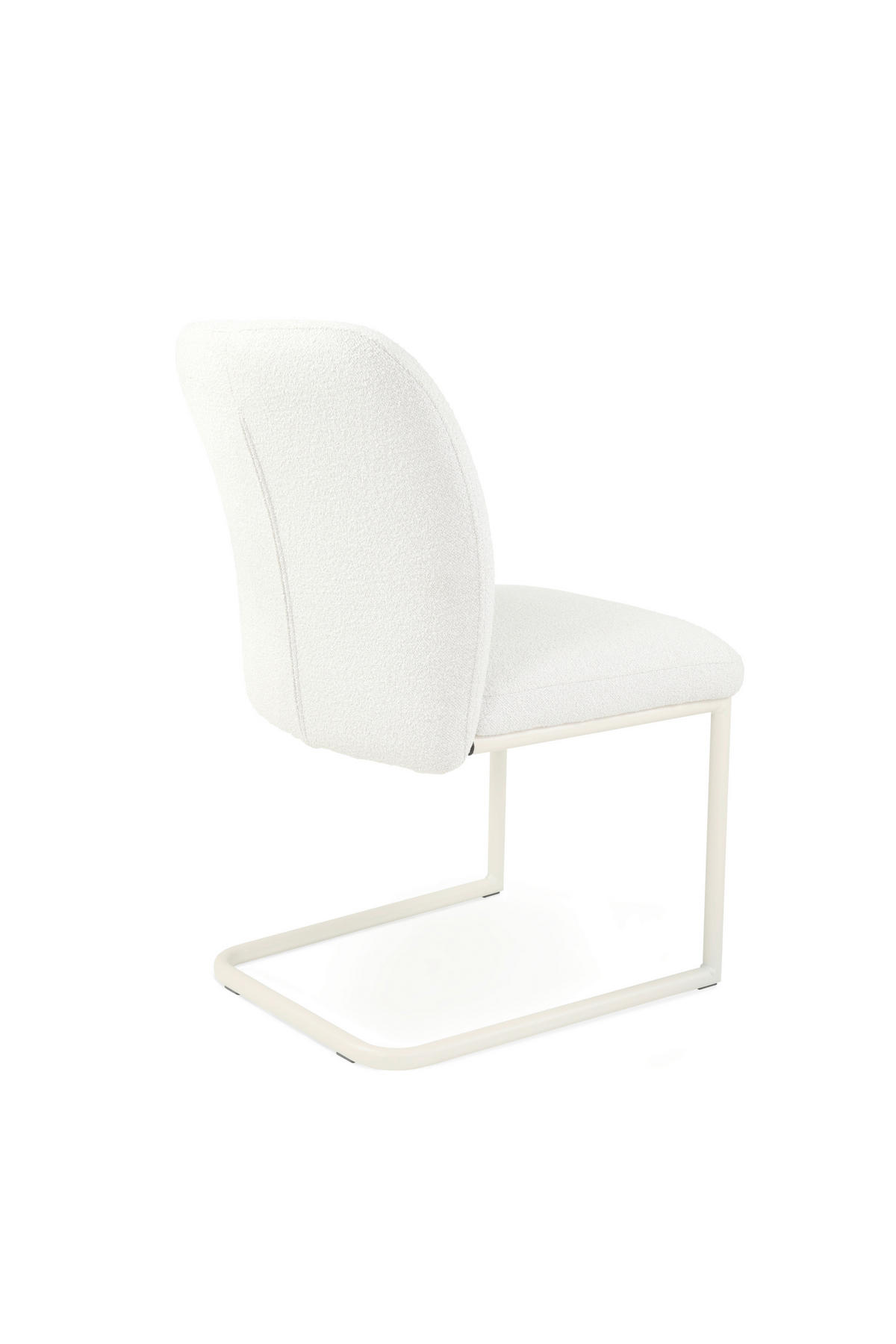 SCHWINGSTUHL  in Stahl Webstoff, Bouclé  - Perlmutt/Weiß, Basics, Textil/Metall (48/86,5/62,5cm) - Tom Tailor