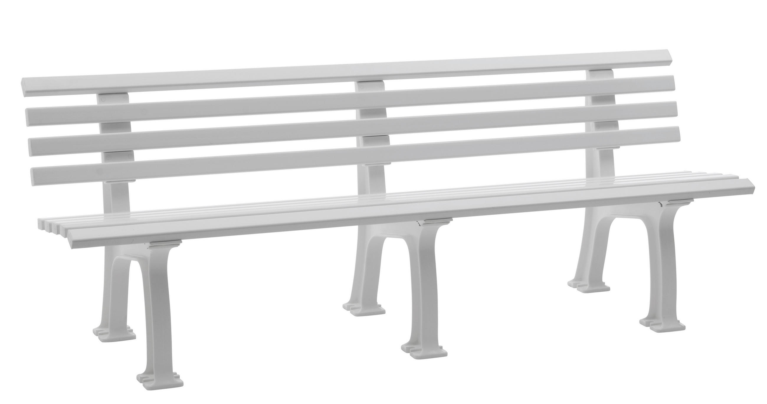 GARTENBANK 200/74/54 cm   - Weiß, Basics, Kunststoff (200/74/54cm) - Modante