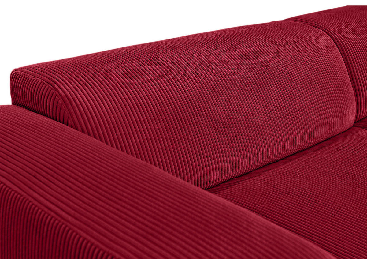 ECKSOFA BASMA Rot Cord  - Rot/Schwarz, Design, Kunststoff/Textil (175/298cm) - P & B