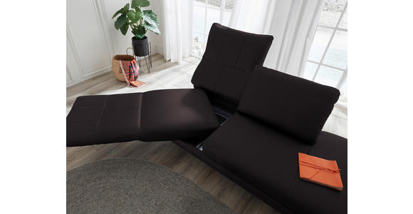 RÉCAMIERE in Echtleder Dunkelbraun  - Chromfarben/Dunkelbraun, Design, Leder/Metall (209/85-109/95-16cm) - Dieter Knoll