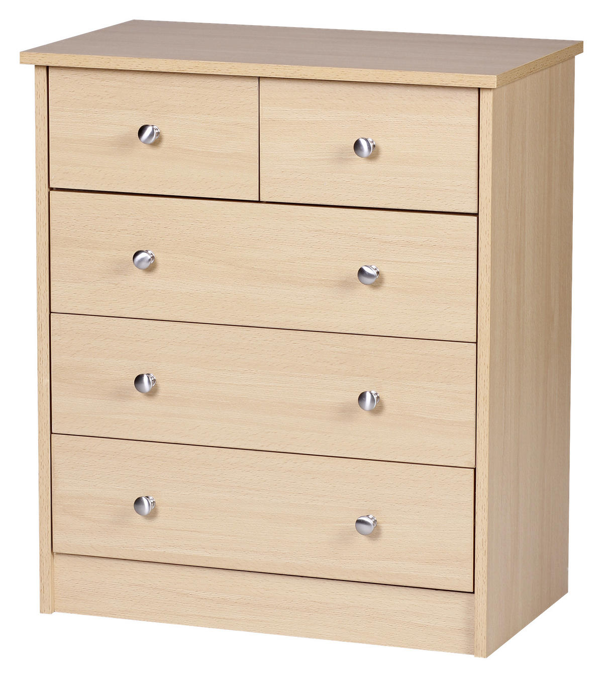 KOMMODE 60/70/35 cm  in Buchefarben  - Silberfarben/Buchefarben, Konventionell, Holzwerkstoff/Metall (60/70/35cm) - MID.YOU
