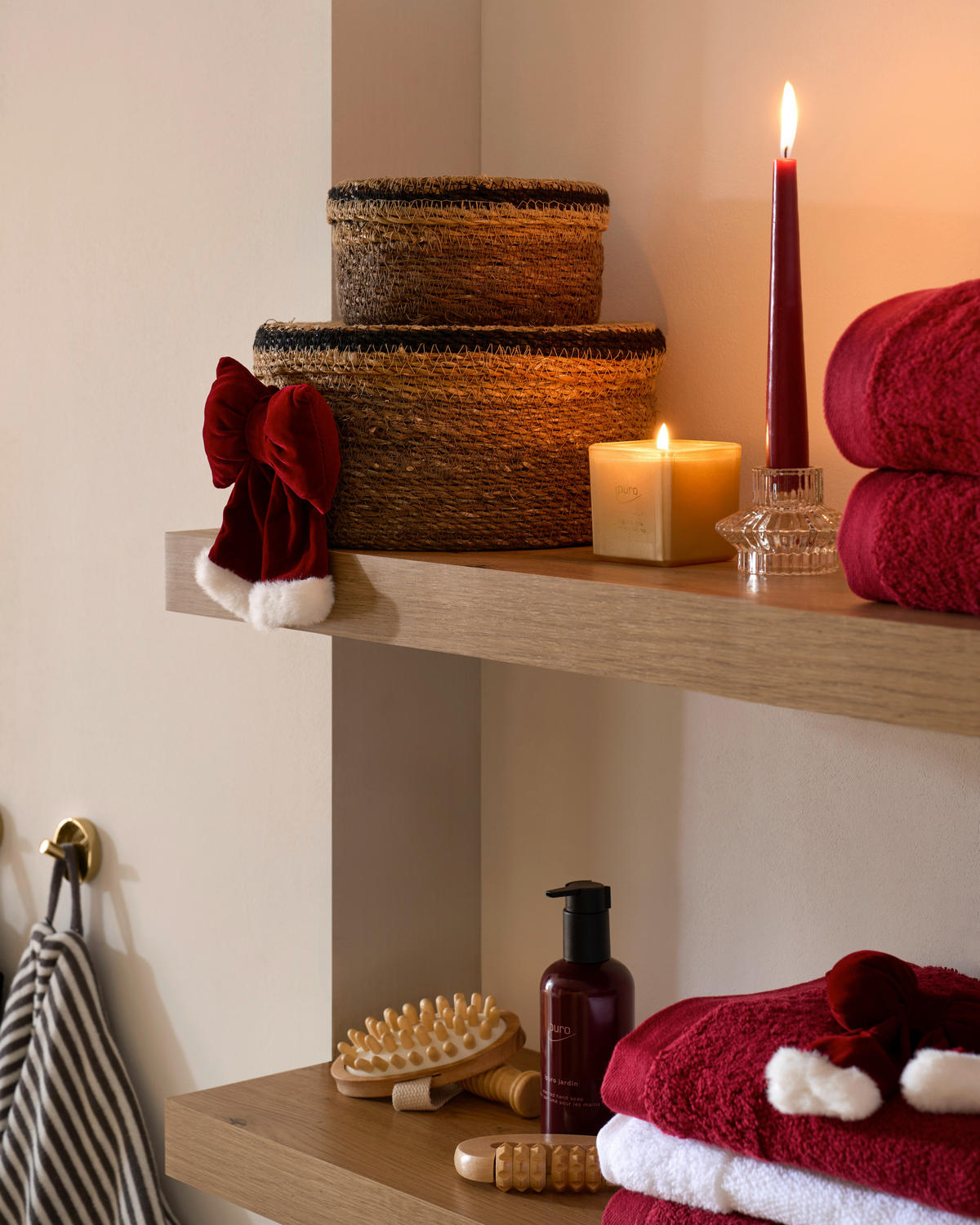 BADETUCH Bordeaux 80/190 cm  - Bordeaux, Natur, Textil (80/190cm) - Bio:Vio