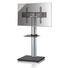 TV-RACK Glas, Metall Schwarz, Silberfarben - Silberfarben/Schwarz, KONVENTIONELL, Glas/Metall (68/130/54cm)