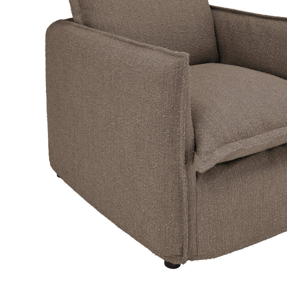 HUSSEN-SESSEL Flachgewebe, Bouclé Braun    - Schwarz/Braun, Trend, Textil/Metall (120/82/98cm) - Livetastic