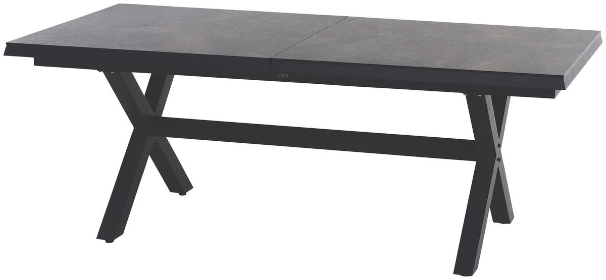 GARTENTISCH 200-260/100/77 cm Metall rechteckig  - Anthrazit, Basics, Kunststoff/Metall (200-260/100/77cm) - Siena Garden