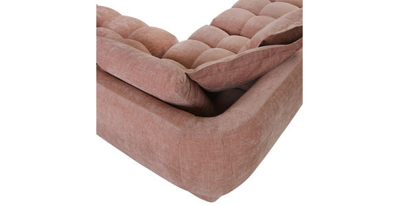 ECKSOFA Altrosa Flachgewebe - Schwarz/Altrosa, KONVENTIONELL, Kunststoff/Textil (250/289cm) - Carryhome
