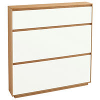 SCHUHKIPPER 121/124/21 cm  - Eiche Bianco/Weiß, Design, Holz/Holzwerkstoff (121/124/21cm) - Novel