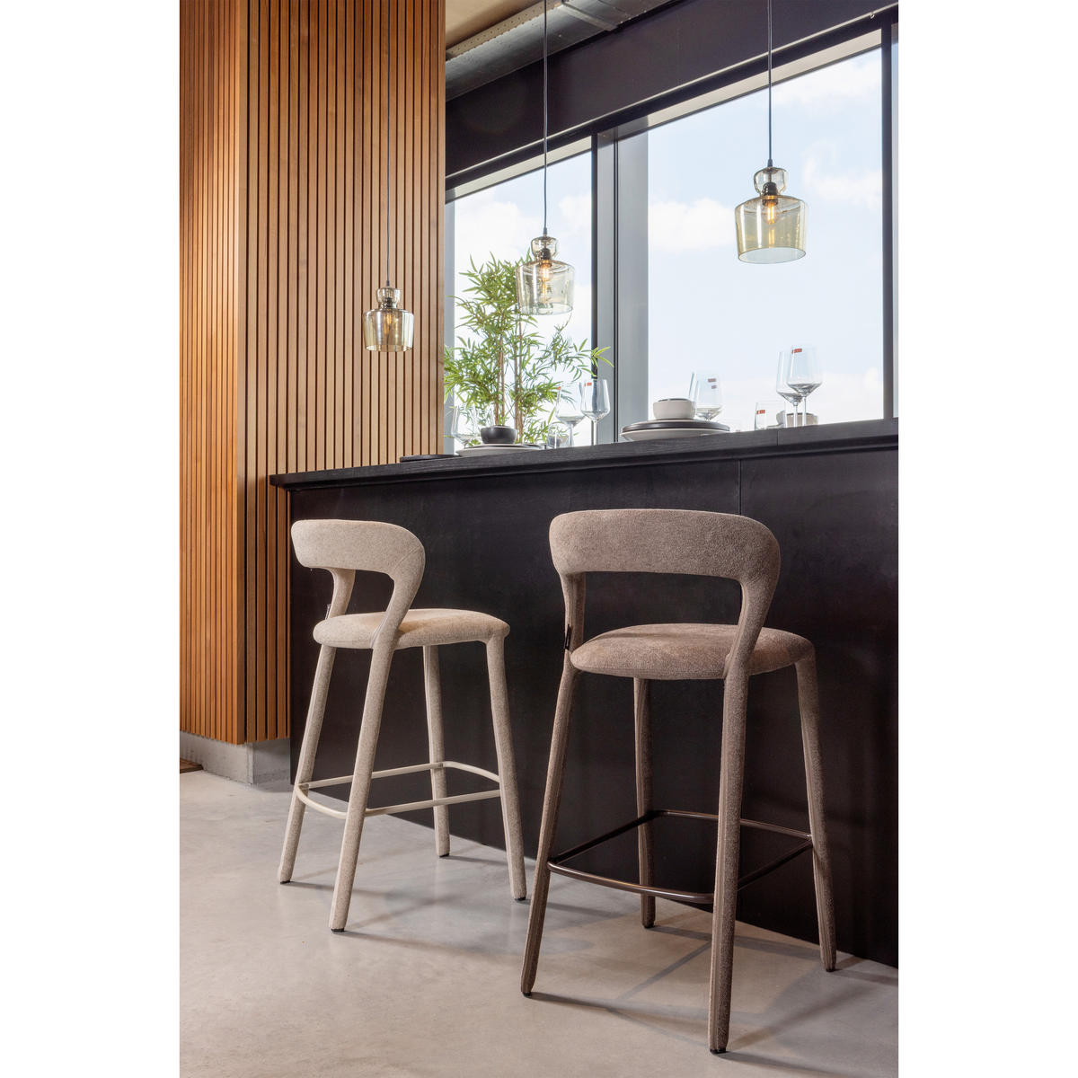 BARHOCKER in Textil Sandfarben  - Sandfarben, MODERN, Textil (48/95/52cm) - Livetastic