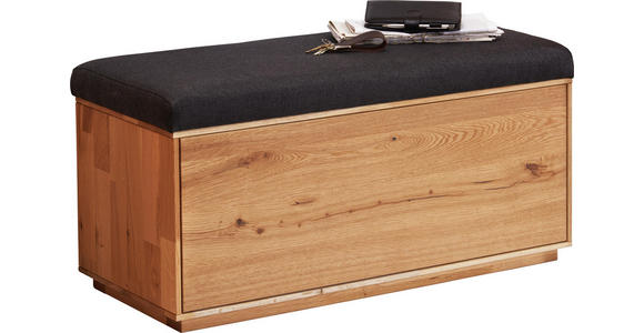 GARDEROBENBANK 90/45/38 cm - Eichefarben/Anthrazit, Natur, Holz/Textil (90/45/38cm) - Valnatura
