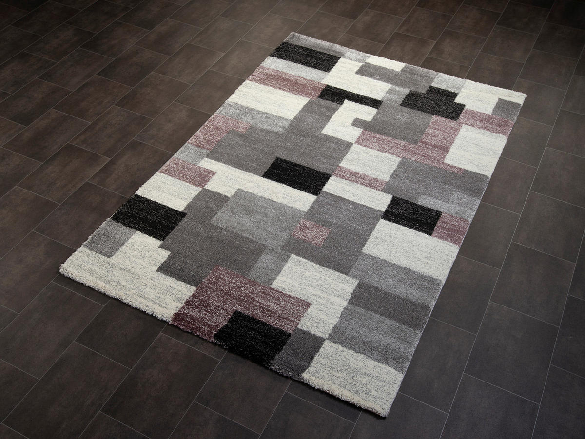 WEBTEPPICH 240/340 cm Astor Grid Grau, Flieder  - Flieder/Grau, Design, Textil (240/340cm) - Novel