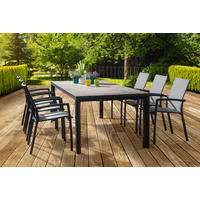 GARTENTISCHGRUPPE  - Anthrazit/Schwarz, KONVENTIONELL, Keramik/Textil - Siena Garden