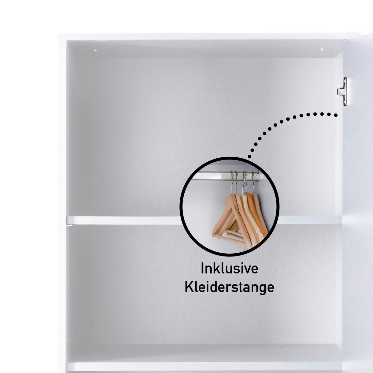MEHRZWECKSCHRANK 67/164/68 cm  in Weiß  - Silberfarben/Weiß, MODERN, Holzwerkstoff/Metall (67/164/68cm) - home24