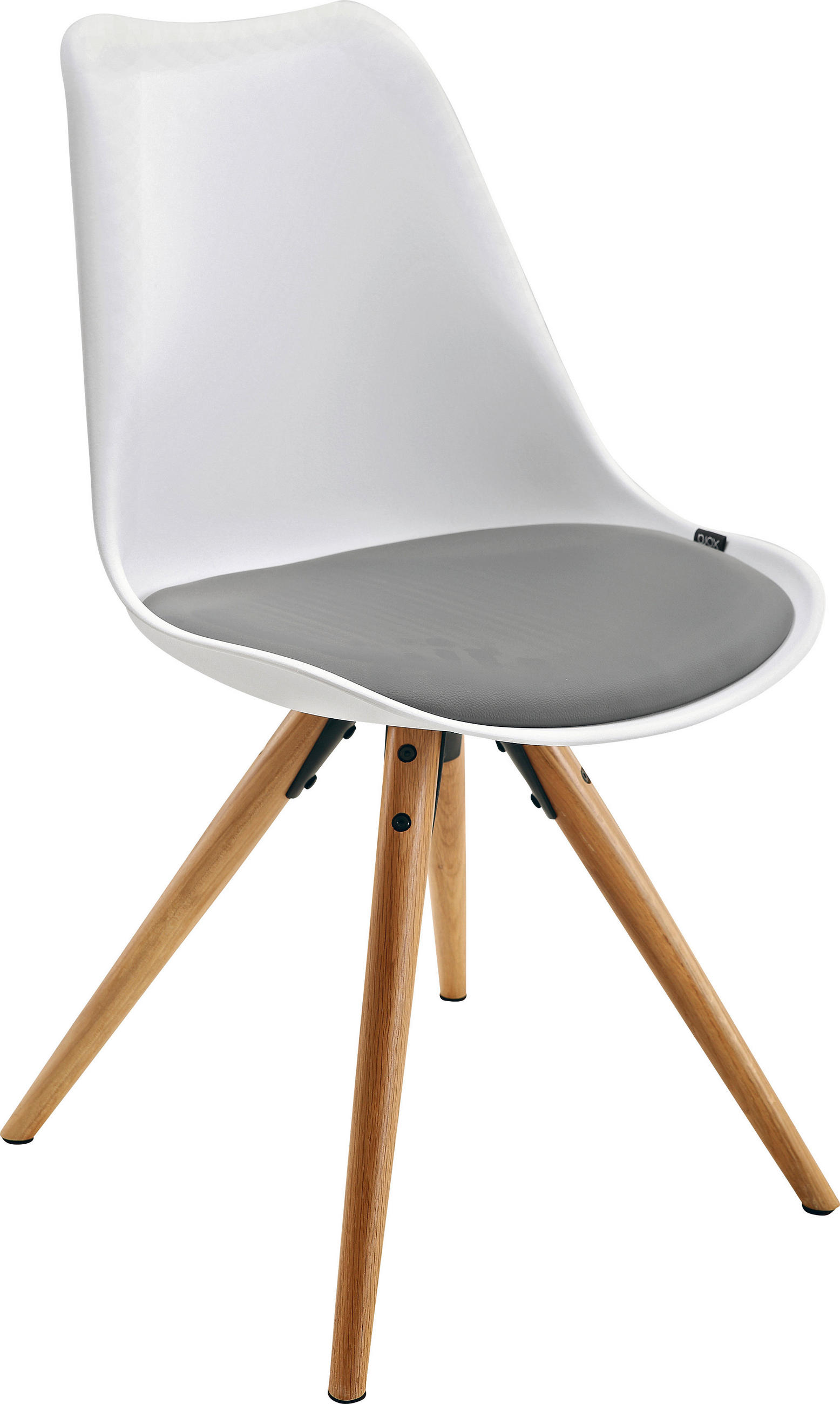 STUHL  in Lederlook Kunststoff, Textil matt  - Naturfarben/Weiß, LIFESTYLE, Holz/Kunststoff (48,5/85/55cm) - Livetastic