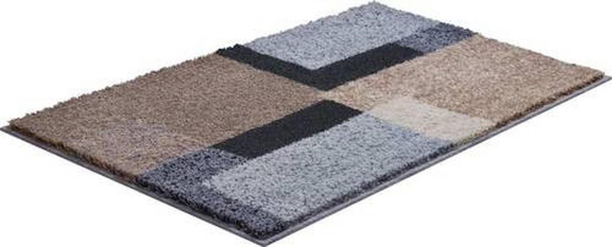 BADTEPPICH Taupe, Grau, Schwarz 70/120 cm  - Taupe/Schwarz, Basics, Kunststoff/Textil (70/120cm) - Grund