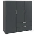 HIGHBOARD , 130/140/40 cm, 2 Schublade(n)  - Silberfarben/Alufarben, KONVENTIONELL, Holzwerkstoff/Kunststoff (130/140/40cm) - Carryhome