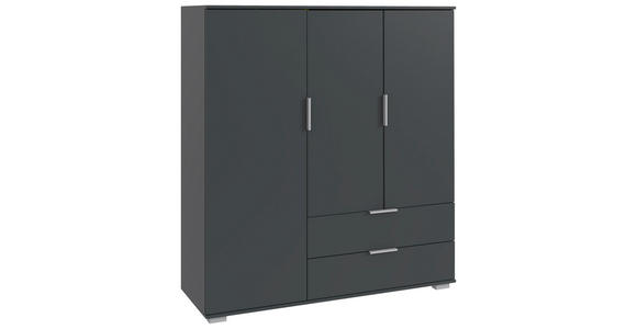 HIGHBOARD , 130/140/40 cm, 2 Schublade(n)  - Silberfarben/Alufarben, KONVENTIONELL, Holzwerkstoff/Kunststoff (130/140/40cm) - Carryhome