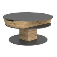 COUCHTISCH Eiche furniert ESG, Parsolglas 80/80/38-58 cm rechteckig Alteiche  - Alteiche, Design, Glas/Holz (80/80/38-58cm) - Voglauer