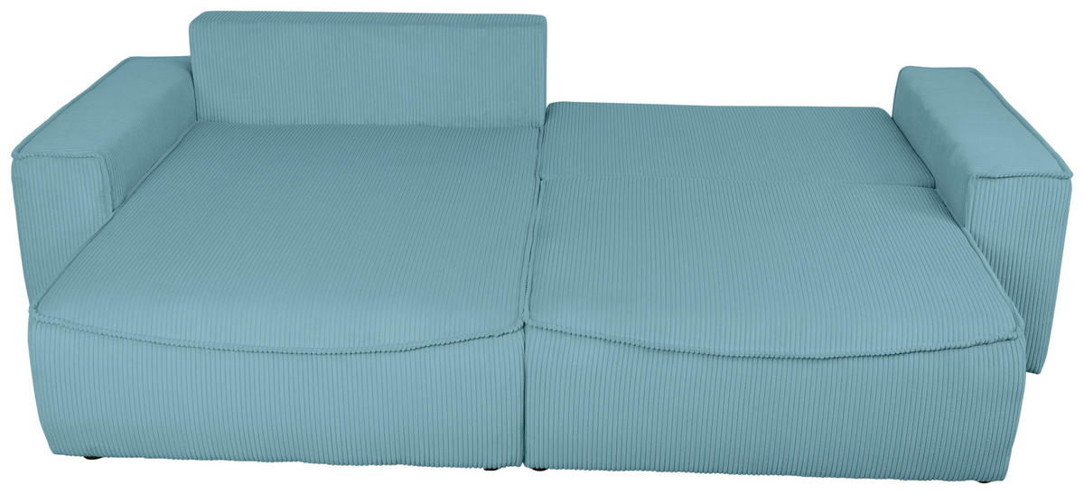 ECKSOFA Türkis Cord  - Türkis/Schwarz, KONVENTIONELL, Kunststoff/Textil (148/265cm) - Carryhome
